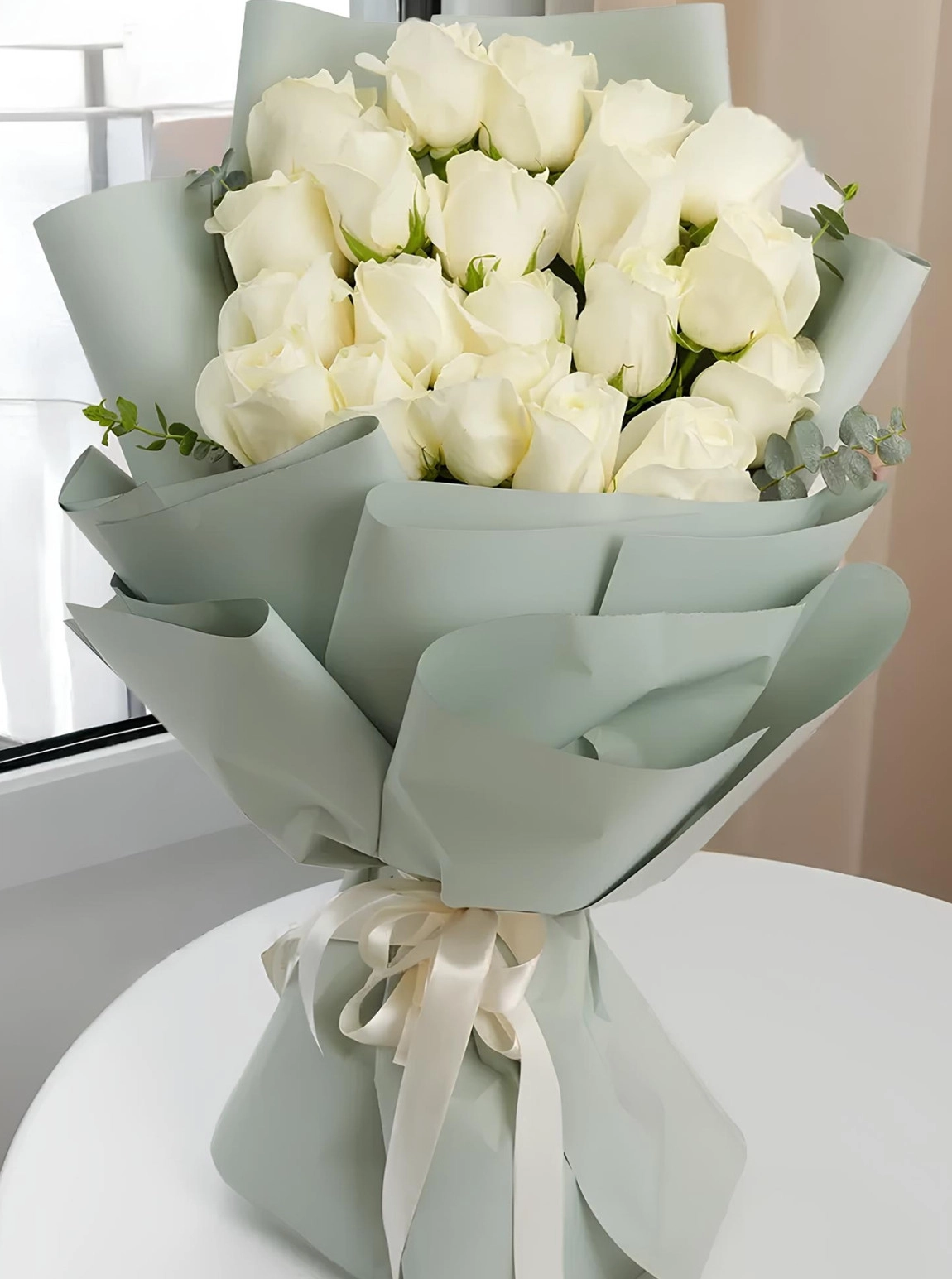 20 Tane Beyaz Gül Buketi