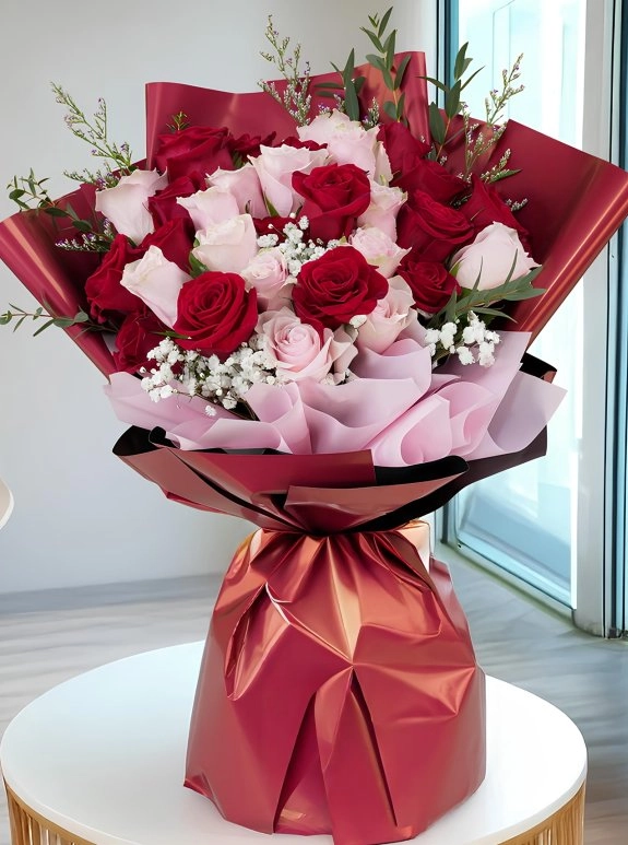 Pembe ve Kırmızı Gül Buketleri
