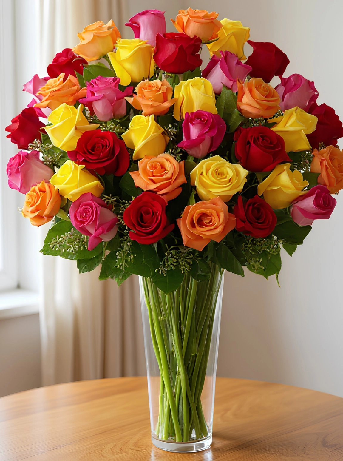 Vazoda Sarı ve Kırmızı Güller